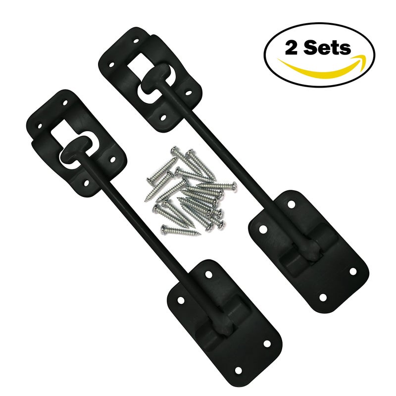 Camp'N 6" RV Door Holder and Latch - Camper & Trailer Door Catch - T Style OEM - Black 2 Pack with Hardware - Image 2